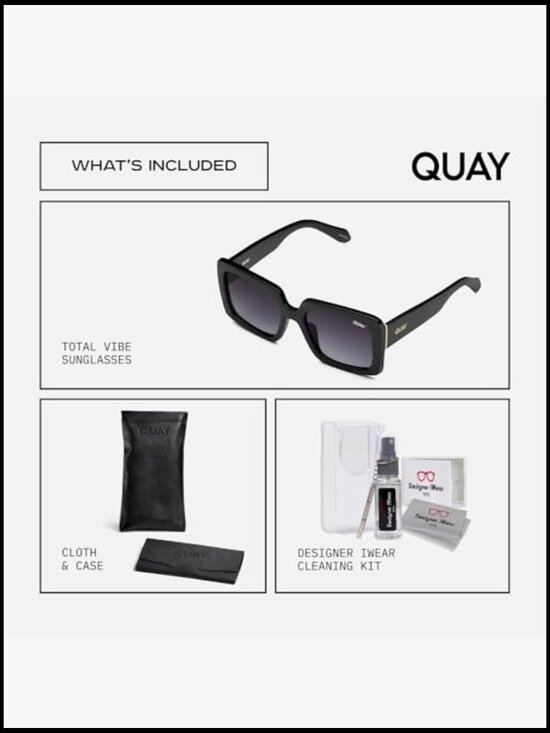 Oversized Square Sunglasses with Eyewear Kit